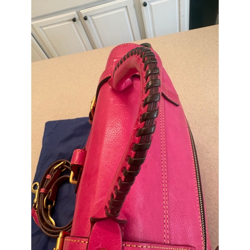Dooney & Bourke‎ Florentine Satchel Hot Pink Leather Crossbody - Picture 10 of 11